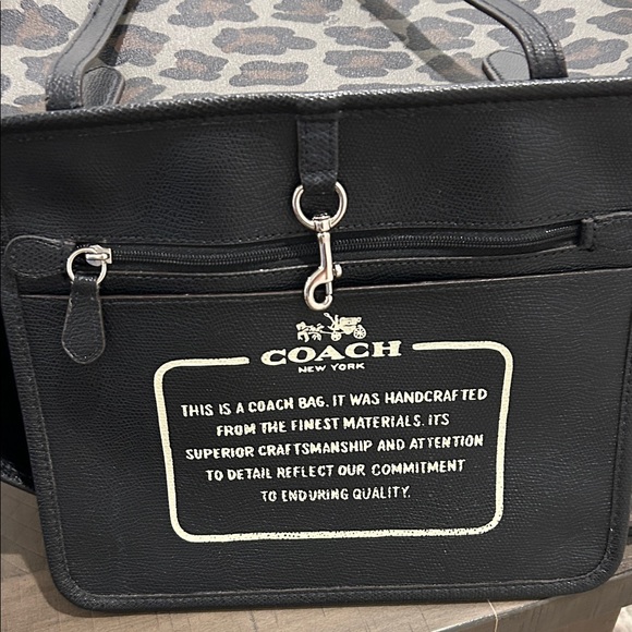 Coach Leopard Print Tote in Black and Brown - Picture 2 of 11